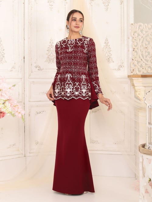 CHANELL KURUNG - MAROON RED