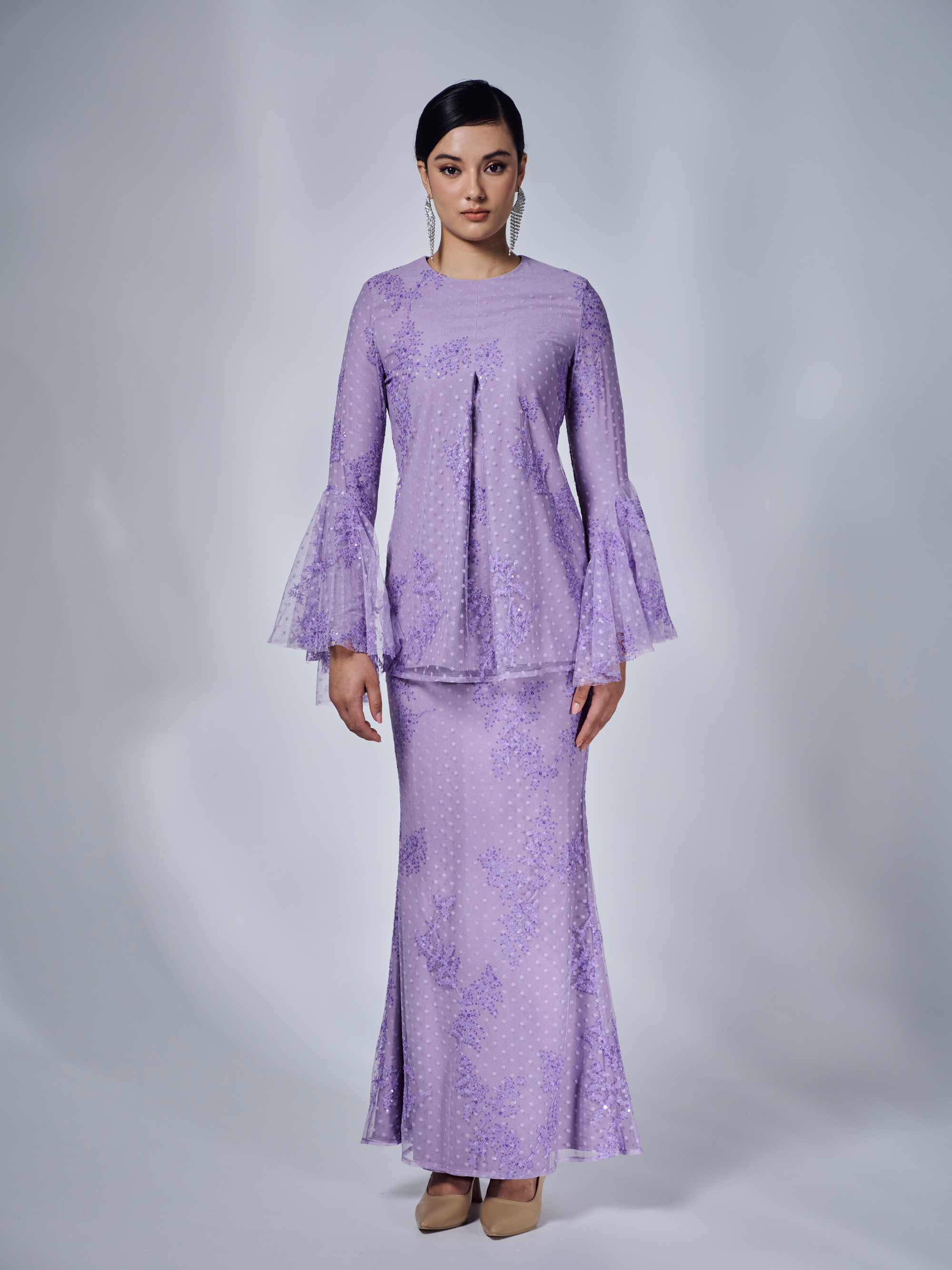 Baju kurung purple lavender sale