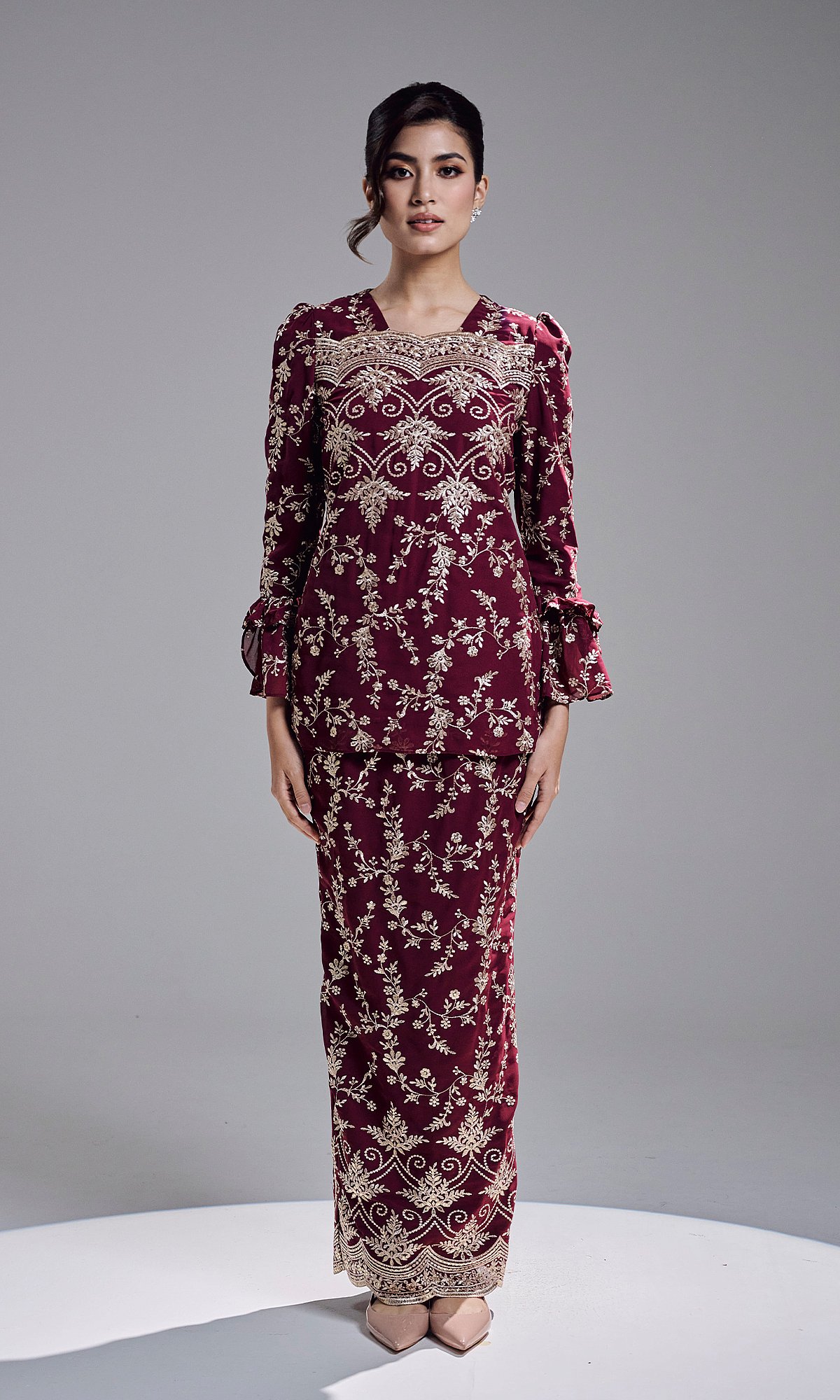 AMBER KURUNG - BURGUNDY AMBER KURUNG - BURGUNDY
