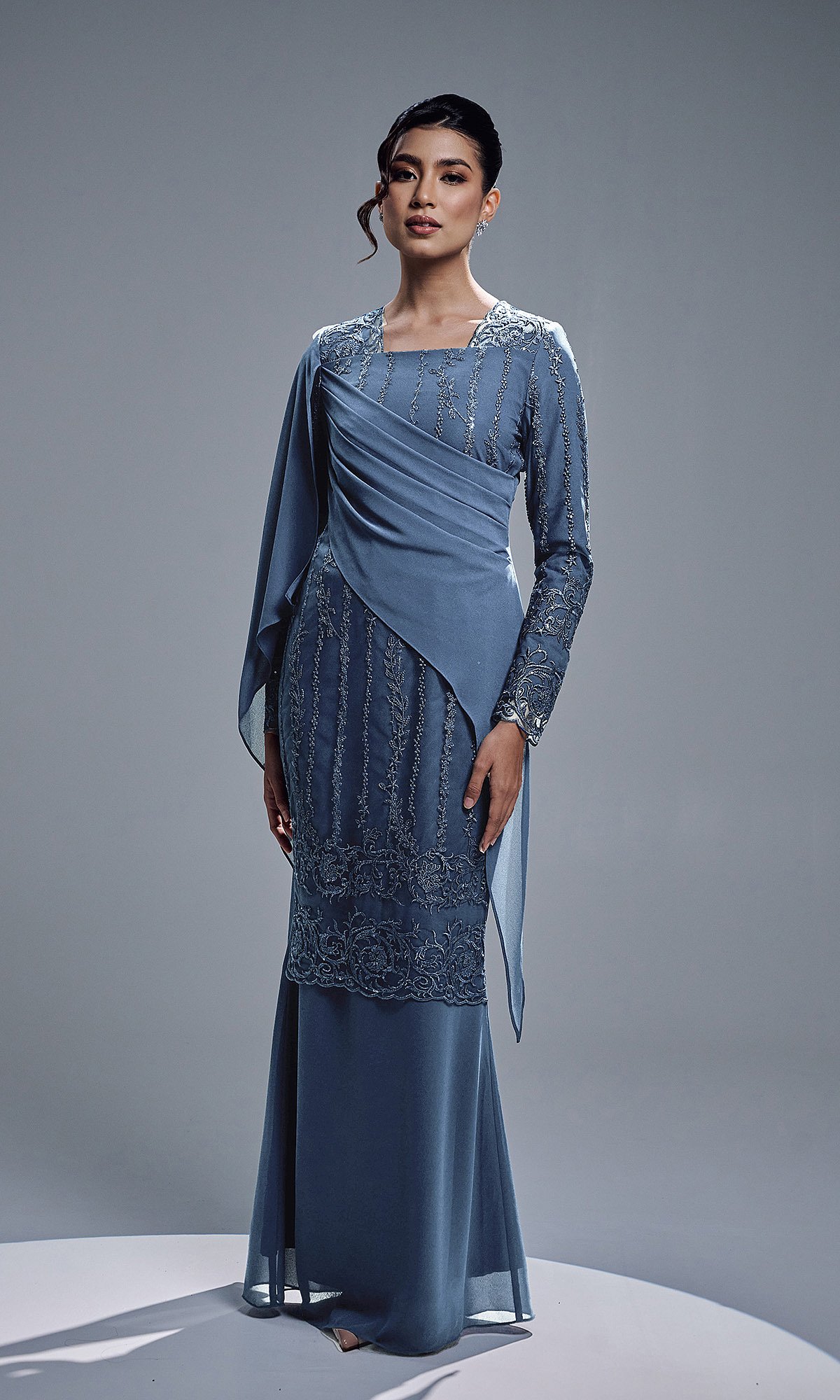ESTIARA DRESS - ASH BLUE ESTIARA DRESS - ASH BLUE